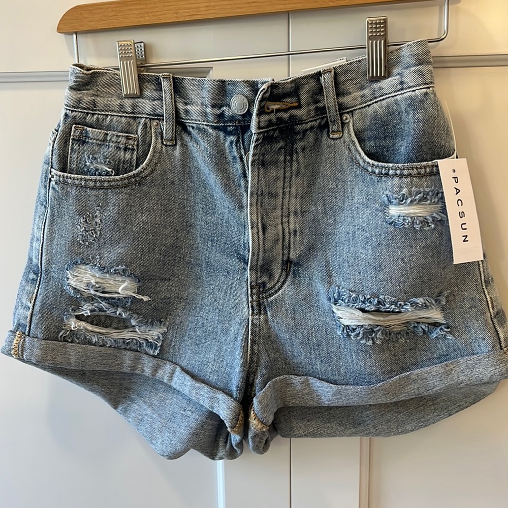 PacSun Denim High Rise Rolled Short - Size 25. NWT